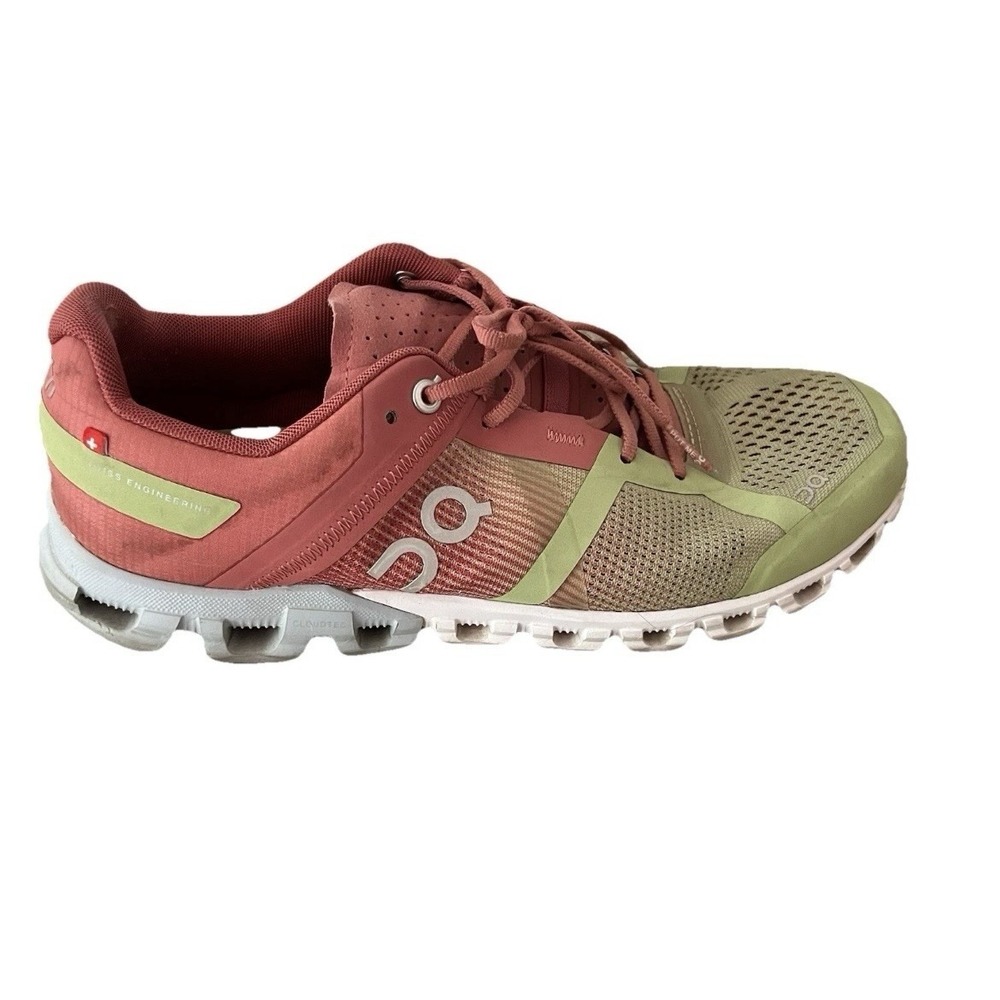 On Cloud Cloudflow Women’s Size 8.5 Pink Green Running Shoes Sneakers